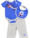 Akademiks Newborn Boys Royal Blue & Gray 3Pc Pant Set (6/9M)