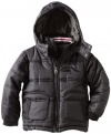 Calvin Klein Boys 8-20 Bubble Jacket, Black, Small