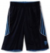 adidas Boys 8-20 Youth Reversible Short, Dark Navy/Super Blue/White, Large