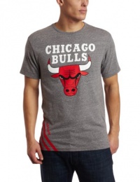 NBA Men's Chicago Bulls Originals Court Series Big Stripes Tri-Blend Short Sleeve Jersey Tee (Grey Heathered, Small)