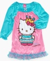 Your little princess will enjoy sleeping in this adorable Hello Kitty nightgown with ruffle detail.