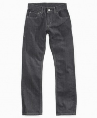 What's the skinny on new denim styles? These slim-fit jeans from Levi's are! A cool fade and a cooler fit.