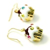 Gold-color Cupcake Dangle Charm Earrings Fashion Jewelry