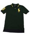 Polo Ralph Lauren Boy's Polo Collar Shirt Green Big Yellow Pony-Medium