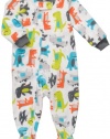 Carter's Boys White Fleece Dinosaur Footed Pajama Sleeper 6 Months-4T