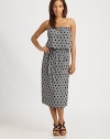 A strapless maxi dress featuring an eye-catching print and waist-cinching belt.Elasticized, strapless topAllover printElasticized waistBelted silhouetteAbout 31 from natural waist95% polyester/5% spandexMachine washImported Model shown is 5'10 (177cm) wearing US size Small. 