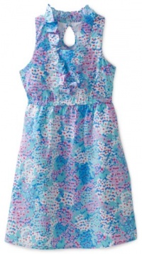 Lilly Pulitzer Girls 7-16 Mini Adeline Cinched Dress, Worth Blue Dot Dot Hop, 12