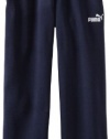 PUMA Boy's Fleece Pants, Blue, L (14/16)