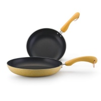 Paula Deen Signature Porcelain Nonstick 9-Inch and 11-Inch Nonstick Skillet Twin Pack, Butter Speckle