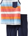 Splendid Littles Boys 2-7 Native Stripe Muscle Short Tee, Tomahawk, 4T