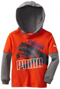 Puma - Kids Boys 2-7 Toddler Pixel Slider Tee, Orange, 4T