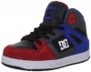 DC Kids Rebound Skate Sneaker (Little Kid/Big Kid),Black/Royal/Athletic Red,4 M US Big Kid