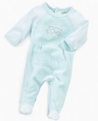 Dress him in this adorable Little Me footed coverall for head to toe cuteness.