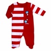 Bumkins Dr. Seuss Footed Sleeper, Red Stripe, 3 Months