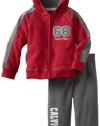 Calvin Klein Boys 2-7 Hooded Fleece Jacket Pant Set, Gray, 3T