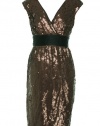 BCBGMaxazria Reeve Sequin Dress Light Taupe XS