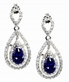 B. Brilliant Double Teardrop Sterling Silver, Cubic Zirconia, and Tanzanite Dangle Earrings