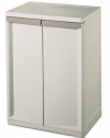 Sterilite 01408501 2-Shelf Base Cabinet with Putty Handles, Platinum