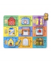 Excitement awaits! Melissa and Doug's Magnetic Hide and Seek Set features a wooden activity board with nine hinged doors; when opened, a colorful magnetic piece is revealed. Move the pieces behind different doors for guessing fun!