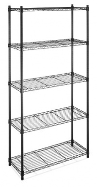 Whitmor 6070-267 Supreme 5-Tier Shelving Unit, Black