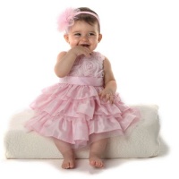 Mud Pie Baby Girl Pink Silk Dress