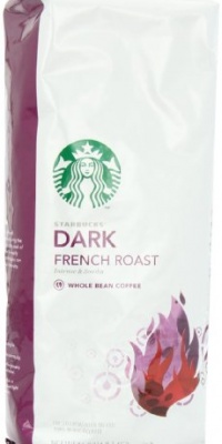 Starbucks Whole Bean Coffee, French Roast, 16-Ounce Bags (Pack of 2)