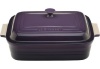 Le Creuset Stoneware 4-1/2-Quart Rectangular Casserole with Lid, Cassis