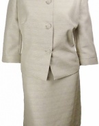 Tahari by Arthur S. Levine Edwin Jacquard Skirt Suit 20W Light Champagne