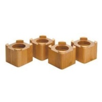 Wood Bed Lifters (Honey Oak) (4.5D x 4.5W x 4H)