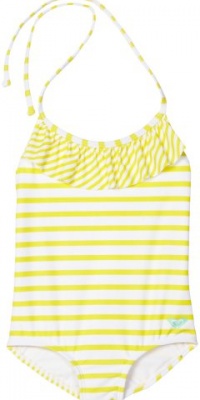 Roxy Kids Girls 2-6X Teenie Wahine Ruffle Set, Yellow/White, 4