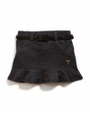 GUESS Kids Girls Knit Denim Flip Skirt with Belt, BLACK (6X)