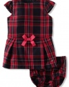 Nautica Sportswear Kids Baby-girls Infant Short Sleeve Plaid Dress, New Sport Navy, 24 Months