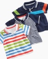 Make him a dapper dude with one of these darling striped polo shirts from First Impressions.