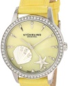 Stuhrling Original Women's 521.1115G95 Vogue Audrey Verona La Playa Swiss Quartz Mother-Of-Pearl Swarovski Crystal Yellow Watch