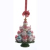 3.75 Cupcake Heaven Sugared Tree on Green Plate Christmas Ornament