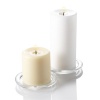 Set of 6 Round Glass Pillar Candle Holders