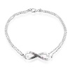 Sterling Silver & Pink Sapphire Infinity I Love You Bracelet - 7