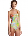 Trina Turk Women's Deco Palms One Shoulder One Piece Swimsuit