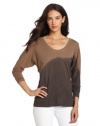 C&C California Women's Long Sleeve Dolman Twist Tee, Faded Black, X-Small