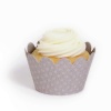 Dress My Cupcake Maya Mini Gray Cupcake Wrappers, Set of 18