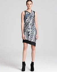 A display of true artisan style, this Helmut Lang dress features asymmetric lines and a unique pheasant print for an inimitable fall look.