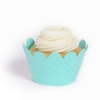 Dress My Cupcake Maya Mini Tiffany Aqua Blue Cupcake Wrappers, Set of 18