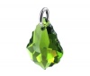 Sterling Silver Baroque Shape Multi faceted Olivine Crystal Drop 25mm x 12mm Pendant Made with Swarovski Elements