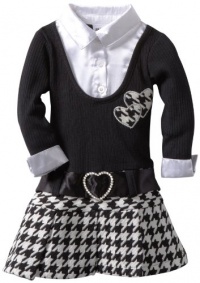 Blueberi Boulevard Baby-girls Infant Mock Twofer Dress, Black, 12 Months