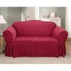 Sure Fit Soft Suede 1-Piece Sofa Slipcover, Burgundy