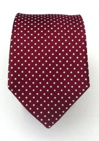 100% Silk Woven Crimson Pindot Skinny Tie