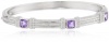 Judith Ripka Giftables 3 Cushion Stones Purple Bangle Bracelet