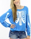 Wildfox Couture Inside Out Baggy Beach Jumper in Cerulean-S