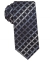 A modern print gives this silk tie by Alfani a sleek style.