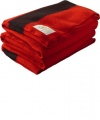 Woolrich 72 by 90-Inch Hudson Bay 4 Point Blanket, Scarlet With Black Stripes